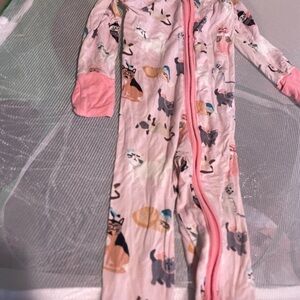 Little Sleepies Pink Animal Print Kids Footie